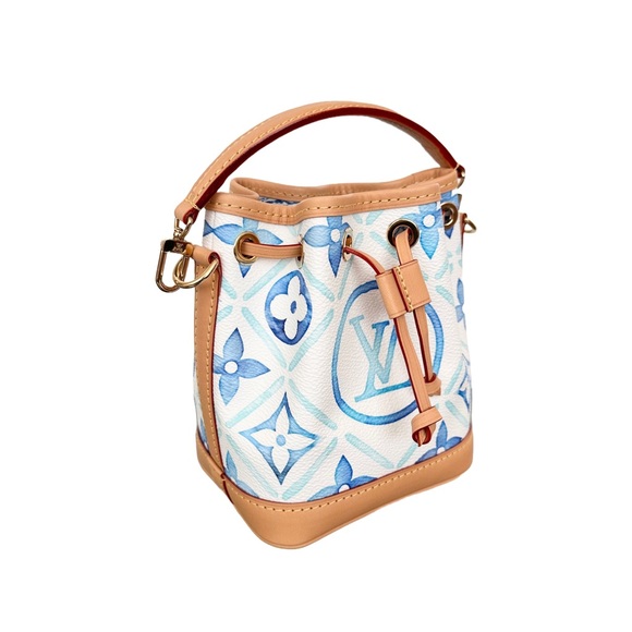 Louis Vuitton Nano Noe By The Pool Watercolor Bucket Bag Lagoon Blue Limited - Picture 5 of 11